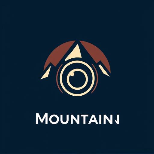 Pixel Peak Studios Logo - A stylized mountain peak with a camera lens
