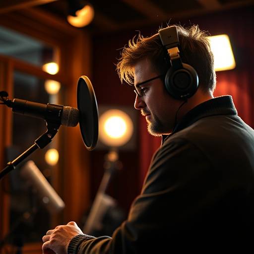 Sound engineer working in a professional recording studio
